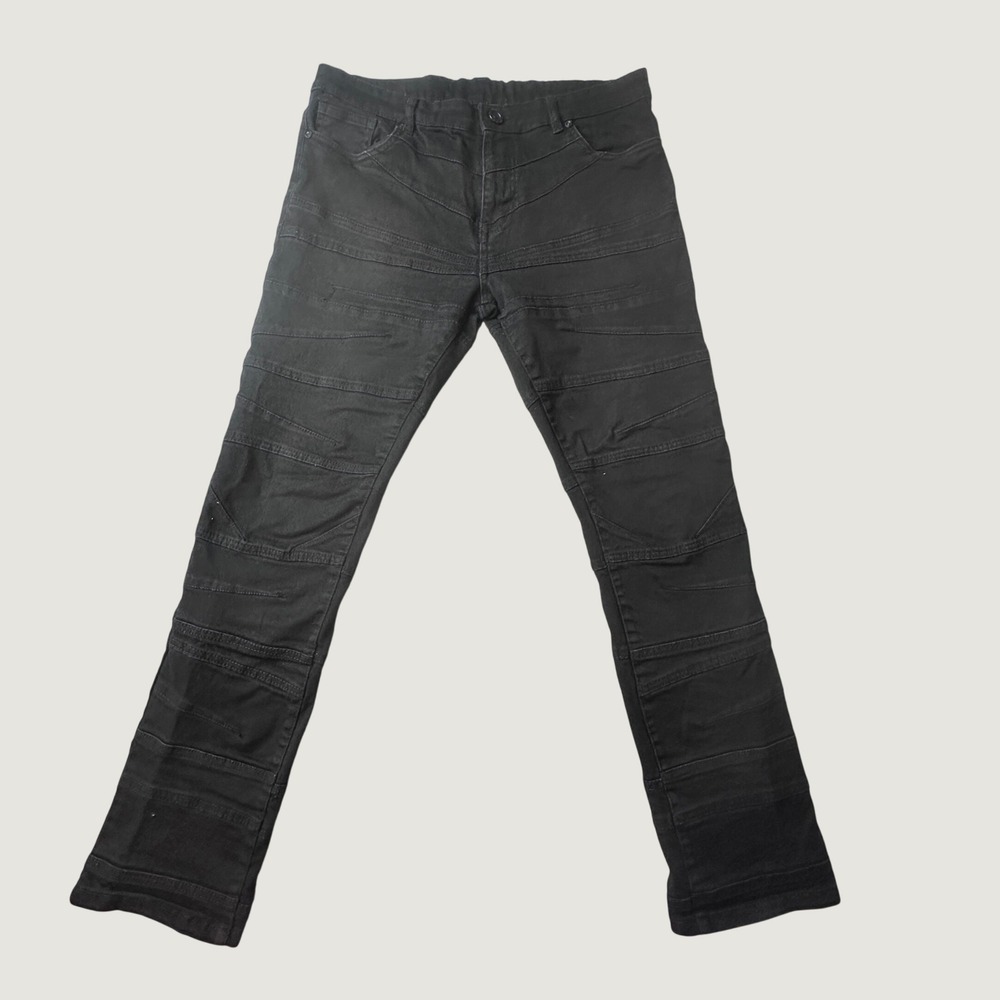 Legendary Status Jeans Mens 36x30 Black Moto Paneled Slim Streetwear Denim Pants